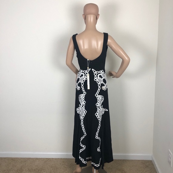 JONATHAN SIMKHAI | Appliqued Deep V-Neck Gown - Picture 4 of 13